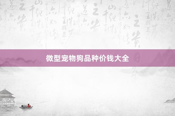 微型宠物狗品种价钱大全