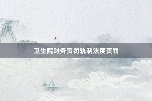 卫生院财务责罚轨制法度责罚
